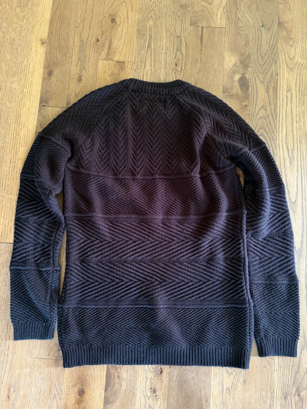 Scotch & Soda Cable Knit Sweater black crew neck